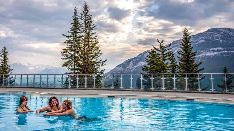 Banff: Gondola, Hot Spring and Three Lakes Tour - Upper Hot Springs: mineral soak with mountain views