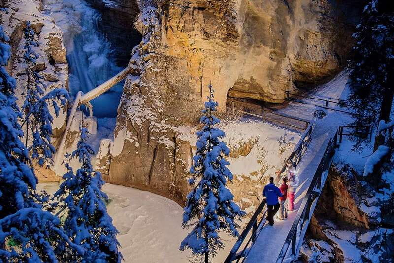 Banff: Johnston Canyon Evening Icewalk - The Walk to the Lower Falls: Catwalks, Headlamps, and a Manageable Climb