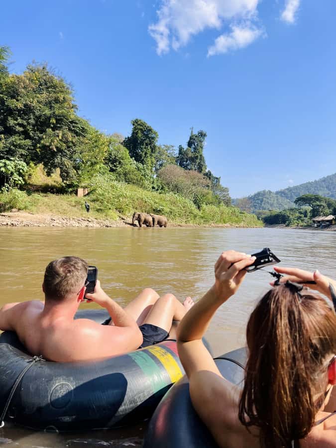 Chiang Mai Full-Day: Trekking, Tubing & Elephant Observation - Thai lunch and base-camp reset before you get wet