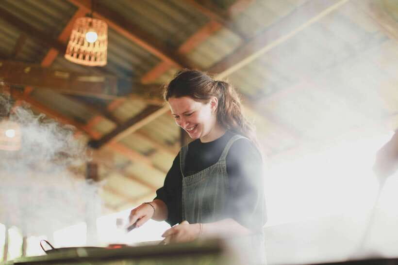 Chiang Mai: HALF-DAY COOKING COURSE at a Thai Cooking Farm - The Rice Barn Thai Cooking Farm kitchen: clean, open-air, and built for hands-on cooking