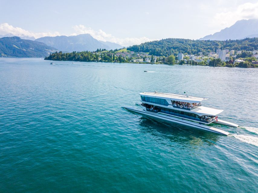 Lucerne: Round-Trip Catamaran Cruise on Lake Lucerne - Inside vs Outside on a Spacious Hybrid Catamaran